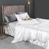 Solid Silk Bedding Set with Duvet Cover Bed Sheet Pillow Case Luxury Single Double Couple Rayon Satin Pillowcases Bedsheet