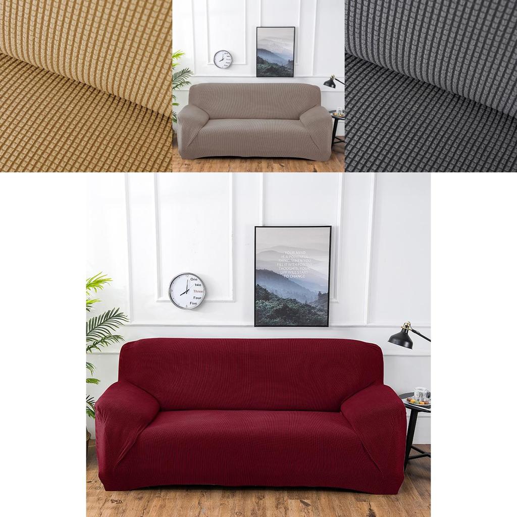 Luxe, elastische hoes voor fauteuil of bank in effen kleur voor comfort in alle seizoenen.