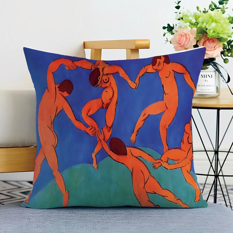 Creative Oil Painting Printed Decorative Pillowcase Bedroom Living Room Square Cushion Pillowcase