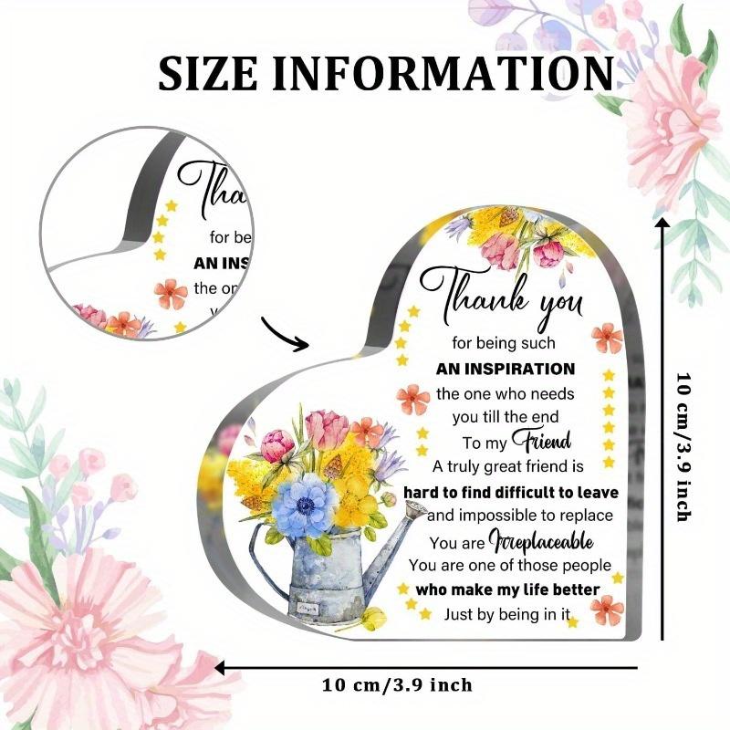 Thank You Friendship Paperweight - Cute Desk Gift for Bestie & Sister