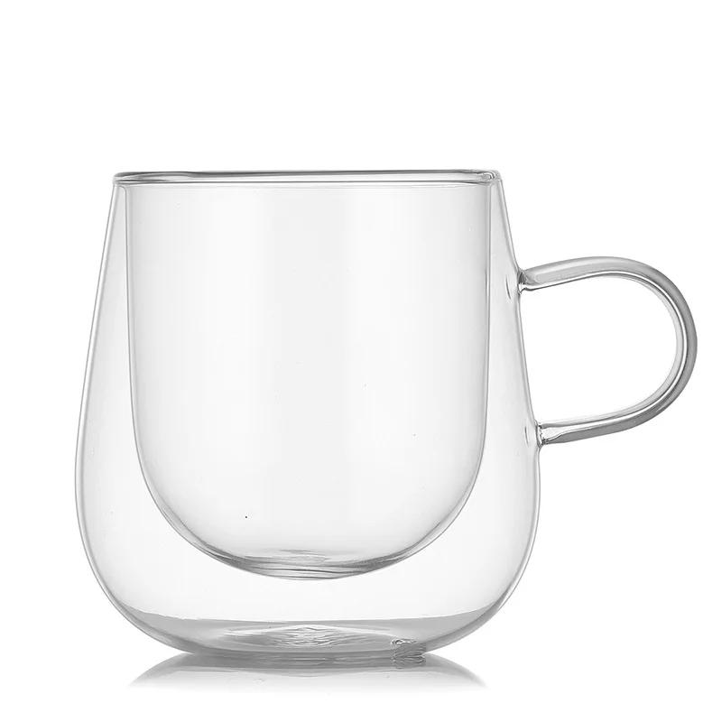 Heat-Resistant Double Wall Glass Cup Beer Coffee Cup Set Handmade Beer Tumbler Mug Tea Whiskey Mugs Transparent Drinkware