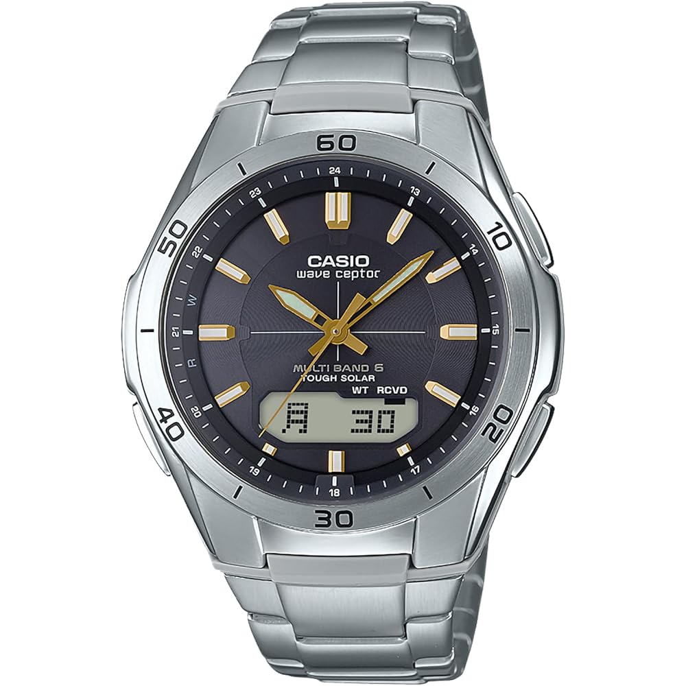 Casio Waveceptor Solar Radio-Controlled Watch WVA-M640D-1A3JF Men s Silver Stainless Steel