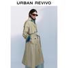 UR 2025 Fall Elegant Double-Breasted Belted Trench Coat