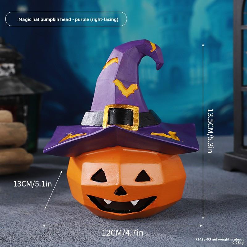 Halloween Magic Hat Ghost Figurine Miniature Landscape Ghost Resin Decoration Atmosphere-enhancing Small Decoration