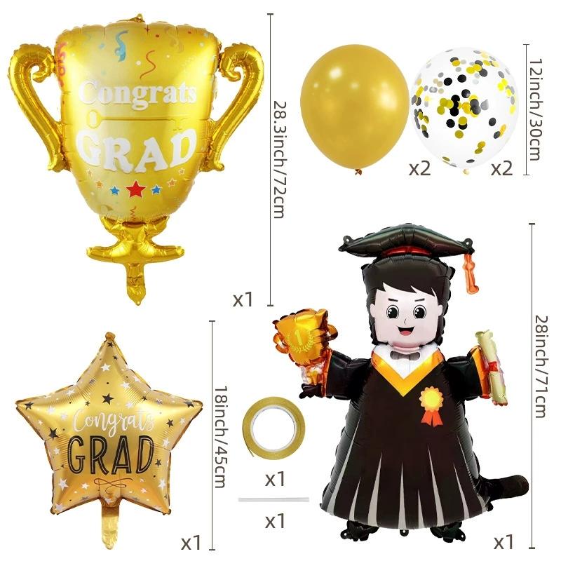 Doctor Foil Balloons Transparent Confetti Latex Balloon Congrats Graduation Balloon set Graduation Party Balloon Decorations Other
