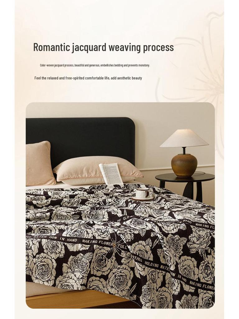 2026 Maillard-Stil Baumwollgaze Handtuchdecke - Garngefärbtes Jacquard Sommer Nickerchenbezug