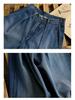 Women's High-Waisted Wide-Leg Jeans: Floor-Length, Heavy-Duty Wash, Contrasting Colors, Straight Leg, Leg-Elongating, Loose Fit, Style 3025