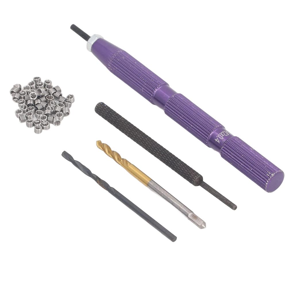 54 Pcs Thread Repair Kit M2x0.4x2D Inserts 304 Stainless Steel Thread Installation Tool