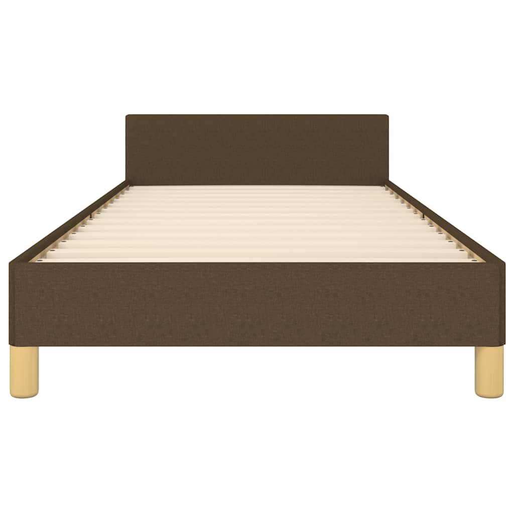 Bed Frame without Mattress Dark Brown 90 x 190 cm Fabric