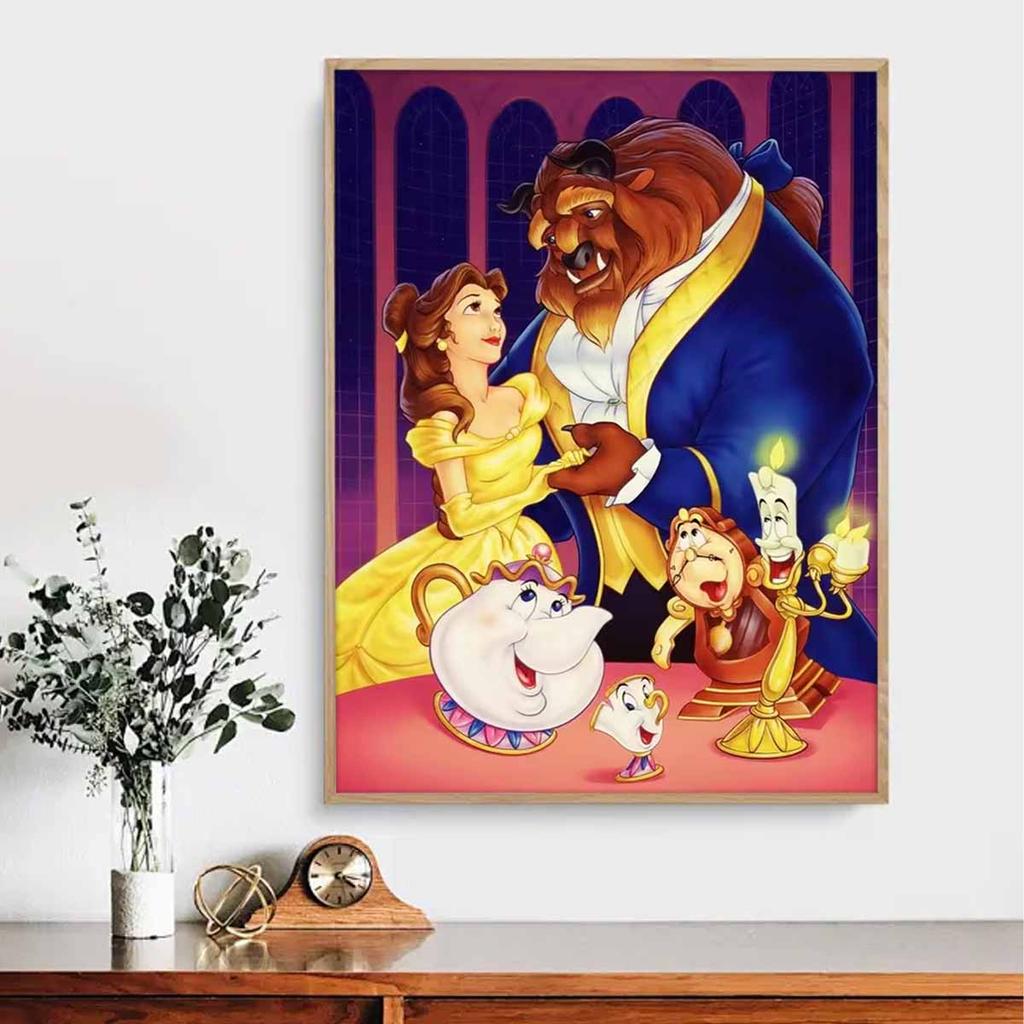 DIY Diamond Painting Beauty and The Beast Cross Stitch Kit Mosaic Art Diamond Painting Full Circle Diamond Home Decoration