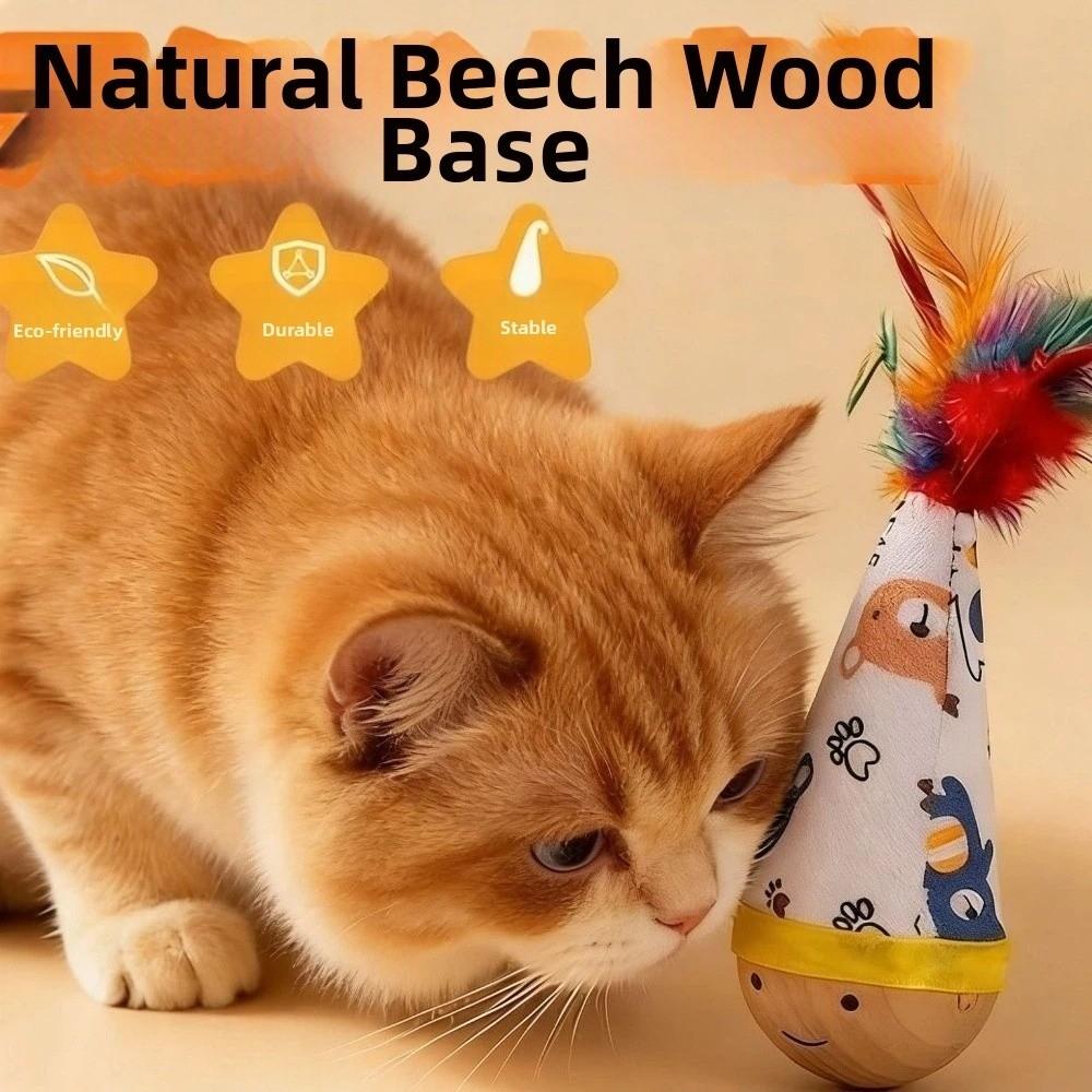 Wear-Resistant Cat Tumbler Wobbler Toys Bite-Resistant Cat Teaser Toy  Indoor Play