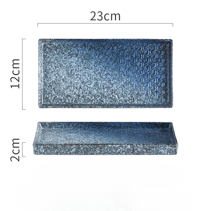 

Керамическая тарелка для закусок в японском стиле el Home, прямоугольная тарелка для барбекю, ресторанная тарелка для суши