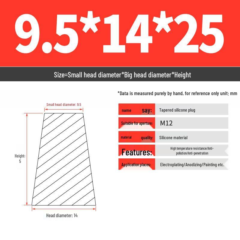 High-Temperature Resistant Silicone Tapered Stopper with Threaded Hole Plug for Sealing and Oxidation Protection