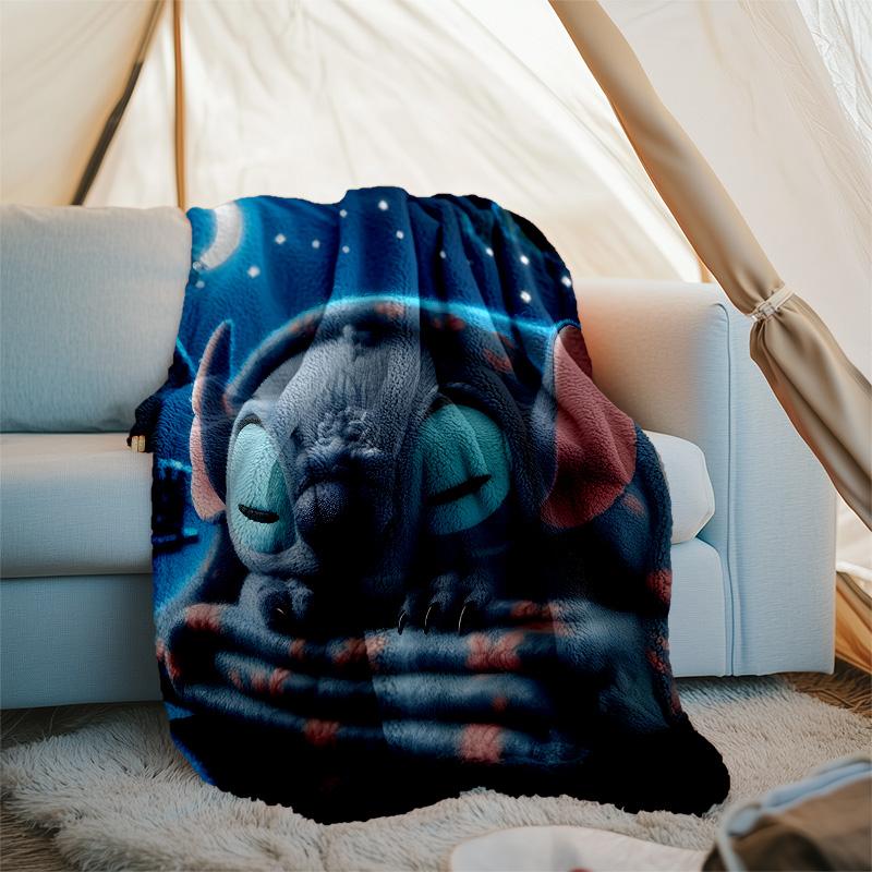1pc S-Stitch9 Theme Blanket - Digital Print, Polyester, Cozy for All Seasons, Perfect for Outdoor, and Travel