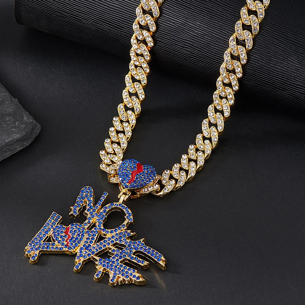 Store Manager Recommends: NOLVE Personalized Heart Pendant with Rhinestone Inlaid Cuban Chain
