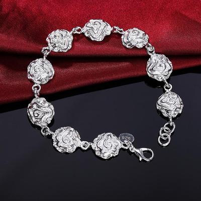 925 Sterling Silver Jewelry Rose Fashion Bracelet