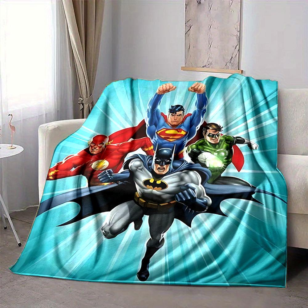 1 Stück Justice League Decke Polyesterfaser, Ganzjahreskomfort für Sofa, Bett, Büro, Auto, Camping, Ideale Heimdekoration & Geschenk, Bürokomfort