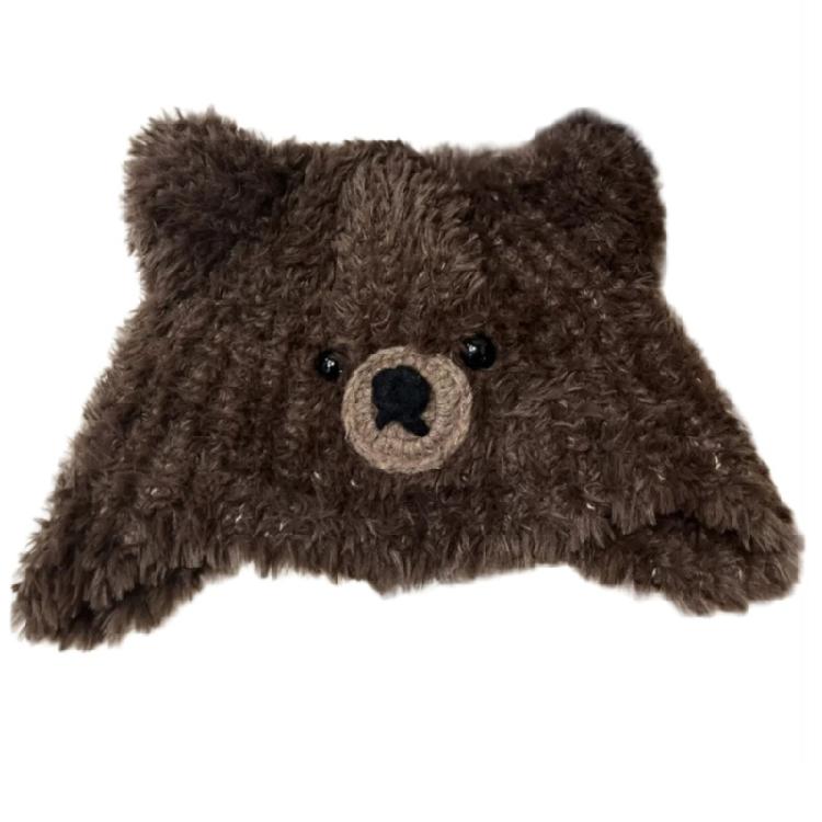 

Simple Street Hat Trendy Portable Hat Casual Long Plush Hat Windproof Warm Hat for Everyday Wear коричневий