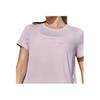 Li Ning Solid Color Letter Print Round Neck Pullover Short Sleeve T-Shirt Women Tops Pink ATST590-3