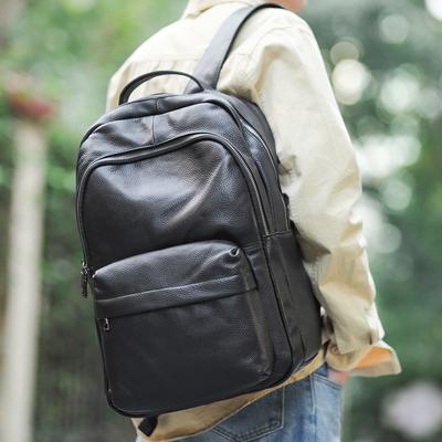 Head Layer Cowhide Leisure Men's Shoulder Bag Black Tide Cool Genuine Leather Outdoor Backpack Computer Bag