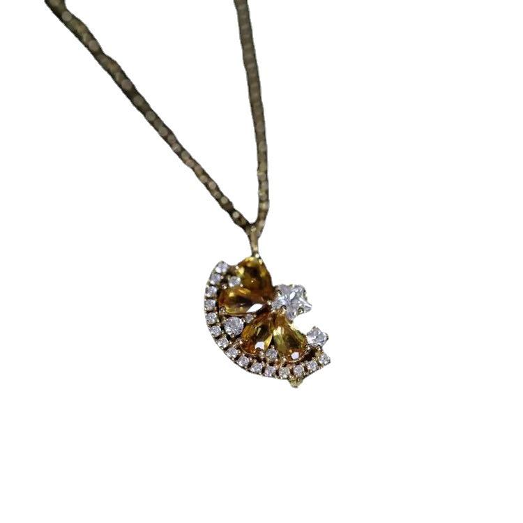 2022 Fresh Lemon Slice Pendant Necklace, Women's S925 Sterling Silver, Versatile Personality Temperament Clavicle Chain