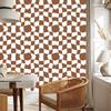 Wallpaper Casual Checkerboard Orange, White and Beige 50x1000