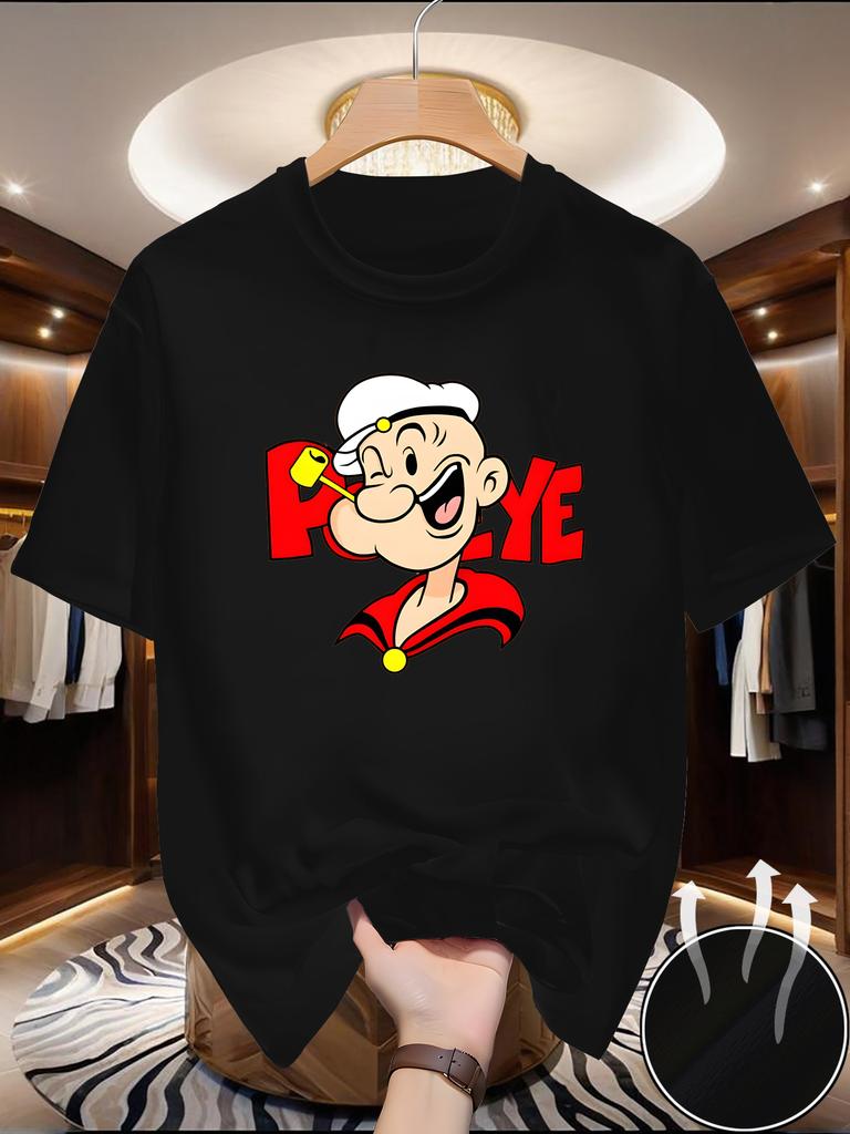 Quick Drying Clothes Popeye Fashion Youth Tops Tshirts Super Popular Couple Outfits Plus Size Short Sleeves