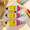 PU Leather Chapstick Key Chain Pouch Metal Pencil Shape Key Ring  Daily Hanging