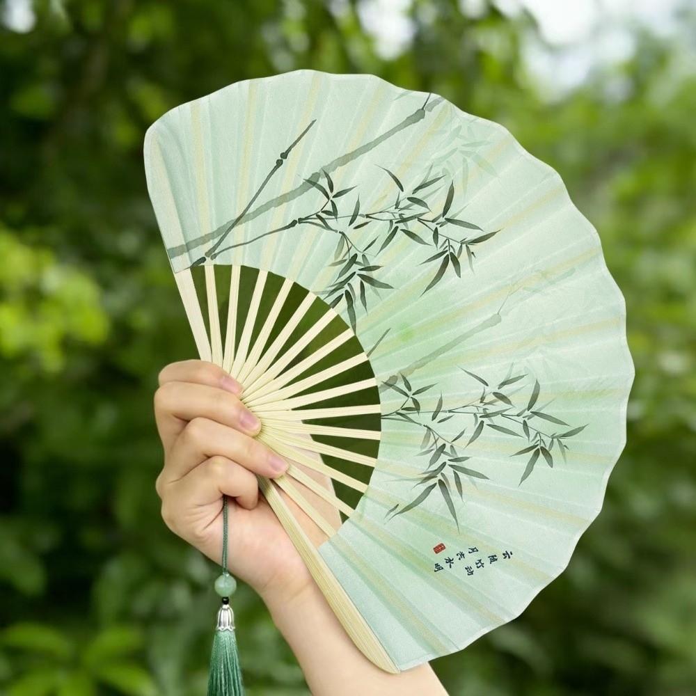 New Chinese Style Folding Fan Vintage Handheld Fan Creative Shell Shape Fan Photography