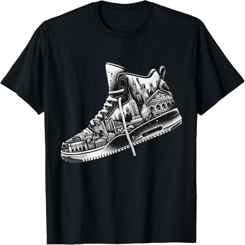 

Graphic Tee for Men NY Sneaker S - 6XL Men s Shirt T-Shirt XXXXXL чорний