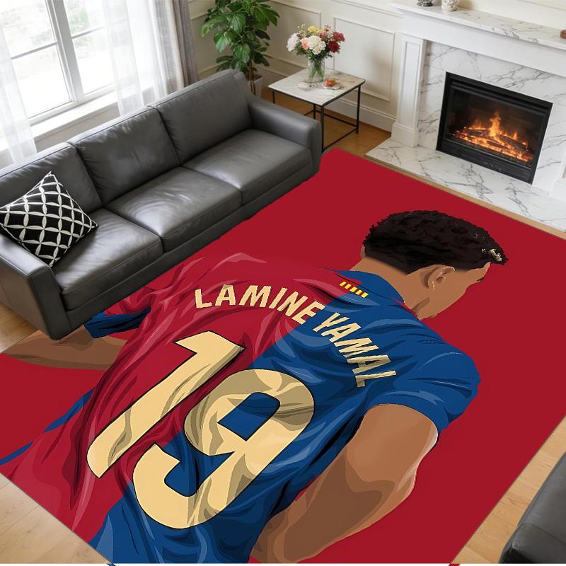 Anti‑Slip Crystal Velvet Floor Rug, Lamine Yamal Design Carpet for Indoor Living Bedroom Home Decoration