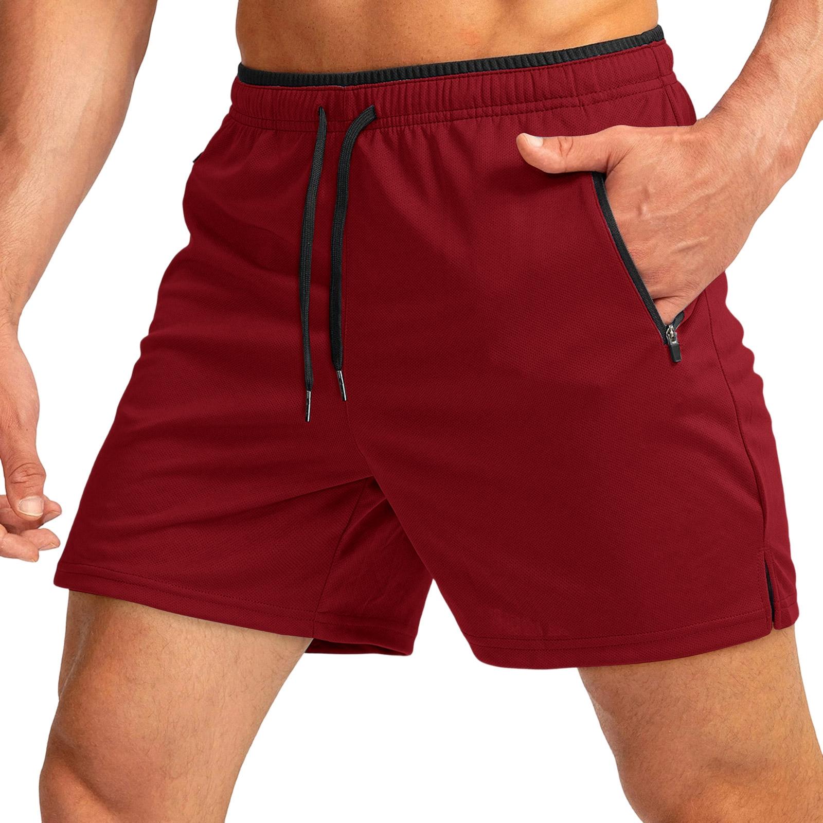 

Men s Sports Shorts, Beach Pants, Sportswear, Running Shorts, Casual Pants, Pocket Zipper, Breathable XL винний