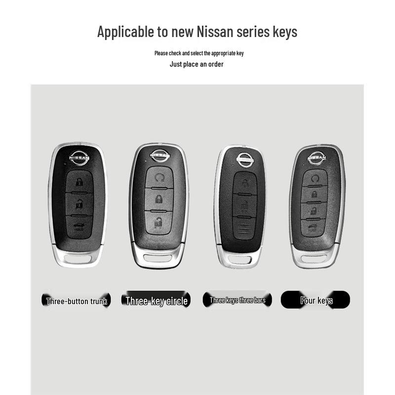 Nissan Teana/X-Trail/Qashqai/Tiida Key Case: Suede, Full Coverage, Tanlu Buckle