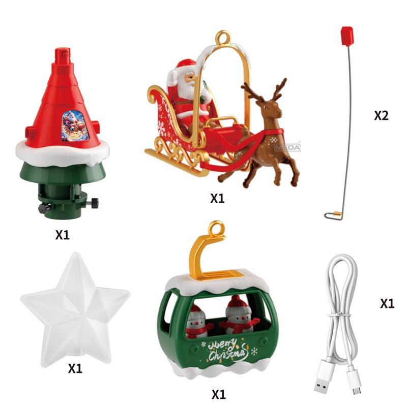 Klassische Weihnachtsbaumspitze Drehbares Karussell mit Musik und Lichtern Weihnachtsdekoration