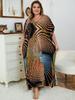 Kaftano da Donna Taglie Forti Oversize Abito Lungo Stampato Boemo Copricostume da Vacanza Vestaglia da Casa Kaftano