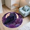 Purple Owl,Round Area Rug,Carpet Rug for Living Room Bedroom Sofa Playroom Decor,Non-slip Floor Mat