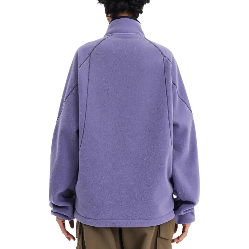 Decathlon Urban Functional Fashion Polar Fleece Sports Stand Up Collar Pullover Half Zipper Half Open Sweatshirt Unisex Style Mist Purple