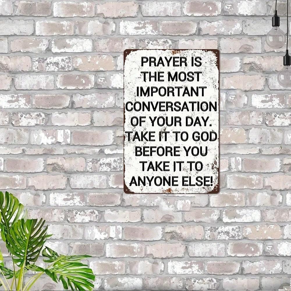 Scriptural Tin Sign Rustic Metal Wall Art Vintage Prayer Decor 8x12 Inch Church Inspirational Quote Home