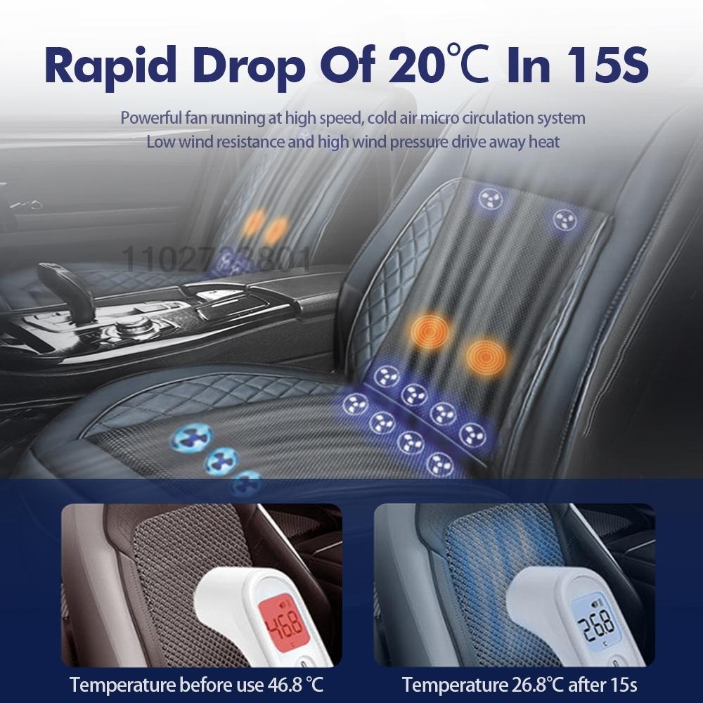 Cooling Car Seat Cushion DC 12V Car Summer Cool Air Seat Cover With 24 air outlets Universal Air Conditioned Massage Seat Cove