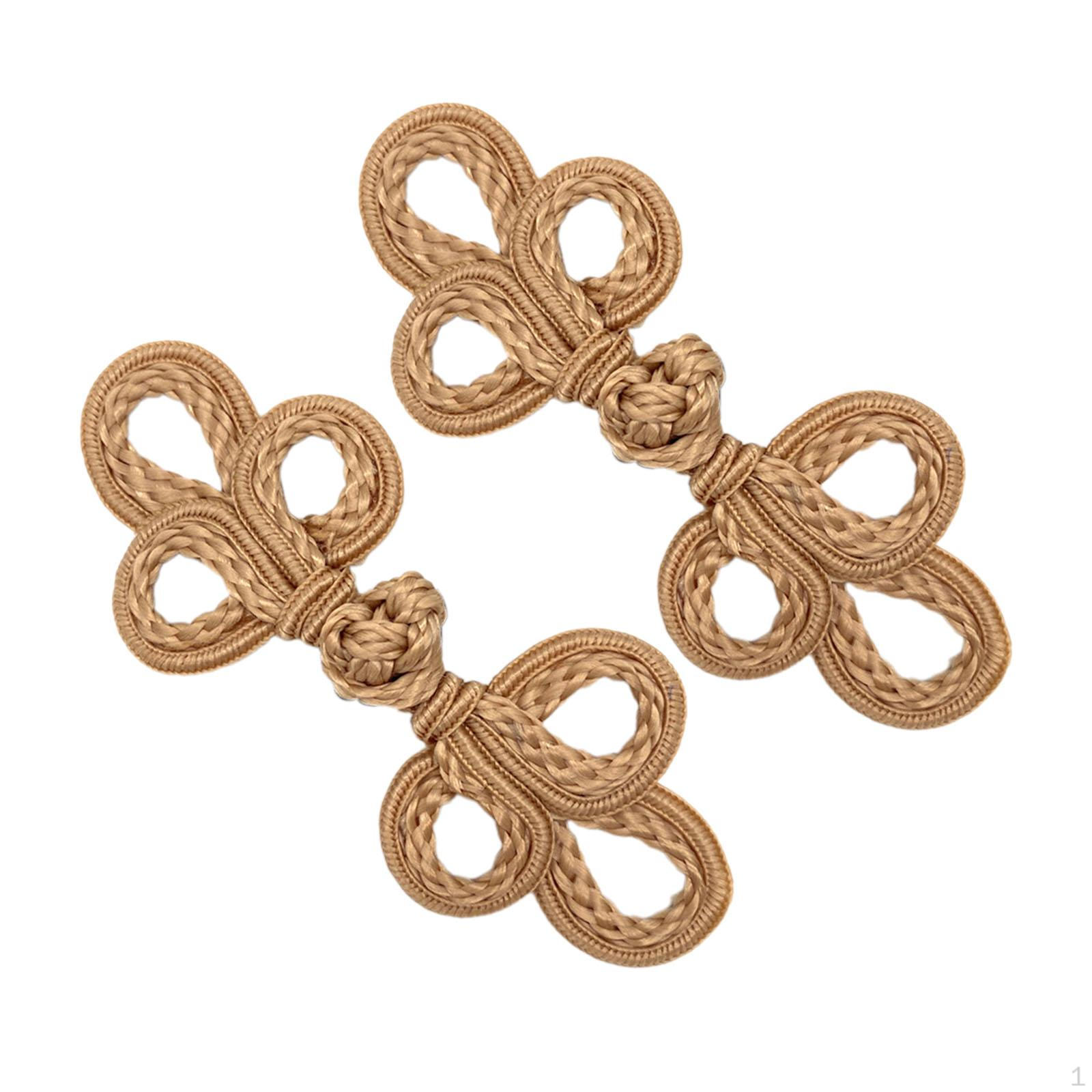 

2 пары застежек-лягушек с китайским узлом для кардигана верблюд