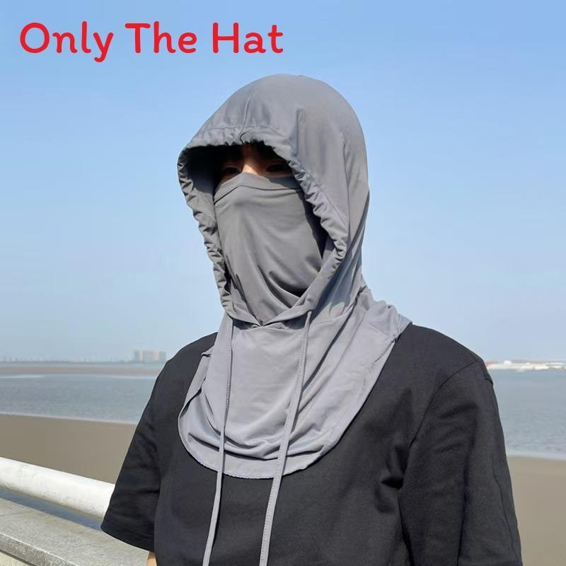 Ice Silk Sunscreen Hat Mask Shield With Uv Protection For Adults Summer