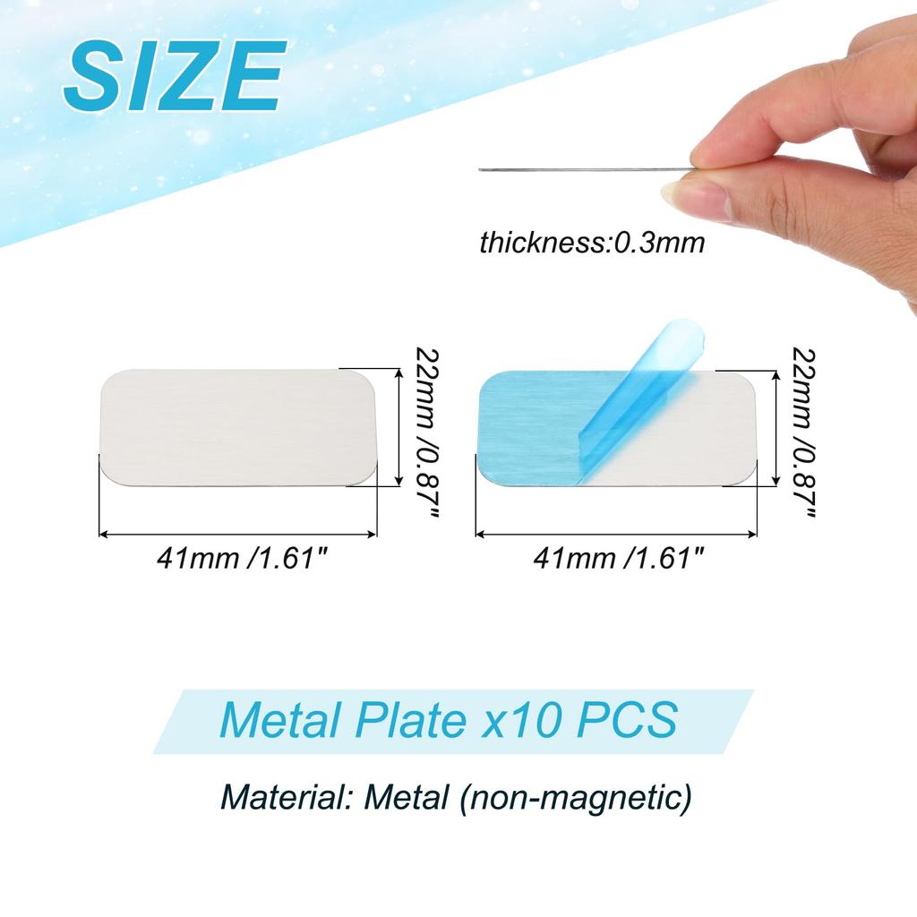 PATIKIL 10 Pieces Steel Plate 22mm x 41mm Rectangle Strong
