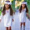 Robe de Fête Blanche en Dentelle Florale Élégante pour Bébés et Enfants Filles pour les Célébrations d'Été