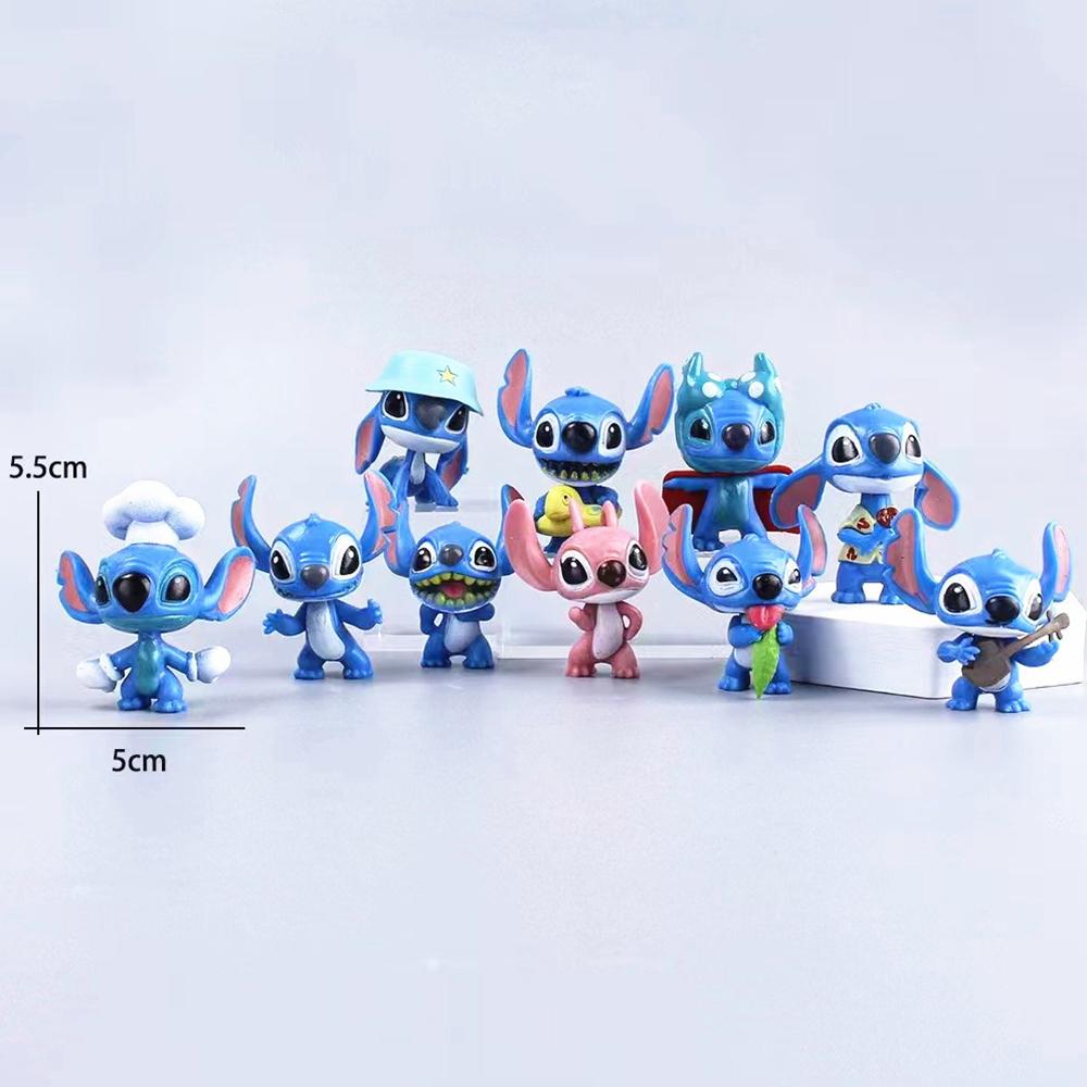 10 ks Deluxe figurková sada Lilo a Stitch pro párty a domácí dekoraci