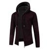 Pull à capuche pour homme, veste décontractée en tricot à carreaux, empilée et épaissie, nouveau cardigan d'automne et d'hiver
