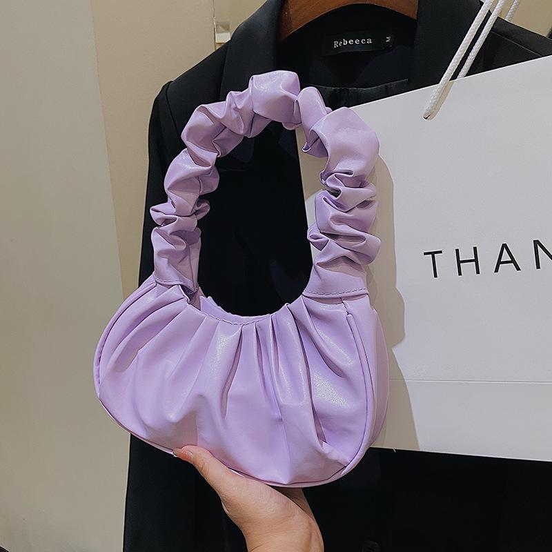 Korean One-Shoulder Pleated Dumpling Tote Bag
