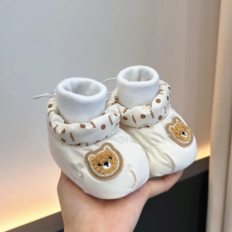 Winter Plush Baby Shoes: Windproof and Anti-Drop Cotton Shoes for Newborns 0-12 Months S - Inner Length 11.5cm (0-7 months)