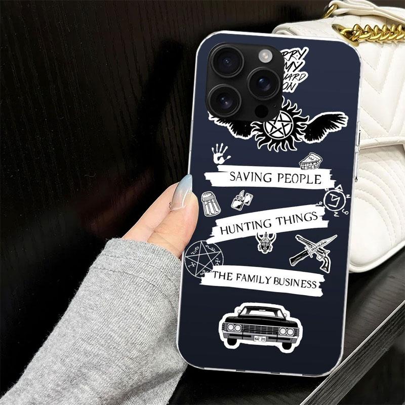 Babaite Supernatural SPN Case for iPhone 13 12 Mini 11 Pro Max Soft Phone Cover X XS XR 7 SE 8 Plus 6 6S 5 5S Silicone Black Cap