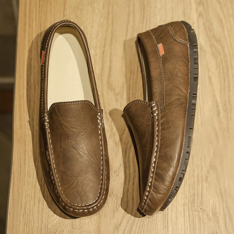 Fashion New Fashion Men's Loafers Genuine Leather Men Casual Shoes Driving Footwear Handmade Male Slip on Shoes Moccasins Walking Flats