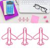 100pcs Airplane Shaped Paper Clips Rust Prevention Plating Process Cute Paper Clip for Scrapbooking Card Making